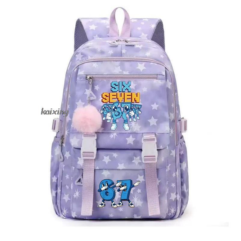67 Sechs Sieben Bedruckte Kinder Schultasche Schüler Gehirnverfaulen Stehlen Große Kapazität Outdoor Reise Leicht Buchtasche Geburtstagsgeschenk