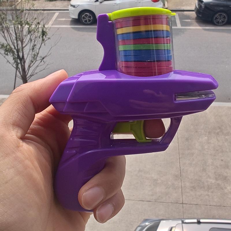 Children's Soft Bullet Carrot Gun - Rapid-Fire Ejection Toy Pistol with Frisbee Flying Saucer for Boys and Girls.