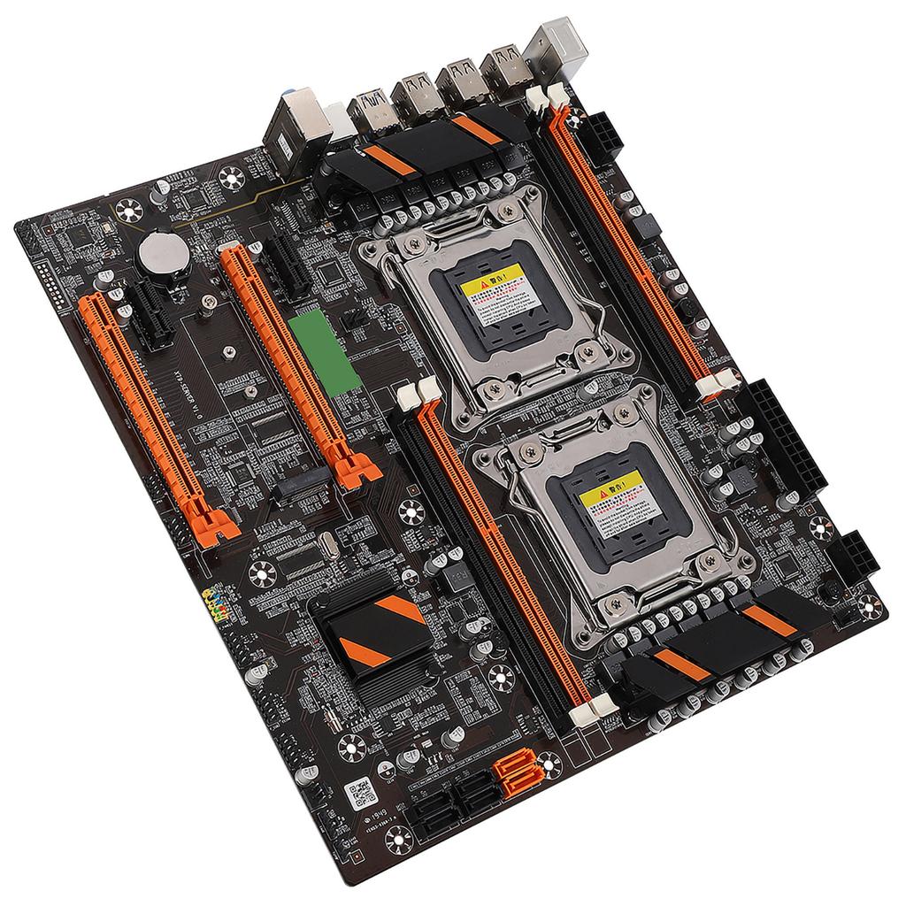 Desktop-Motherboard mit zwei Sockeln, integrierte Rückseite 2 x USB 3.0 Gigabit-LAN-Karte X79 mit SATA-Kabel