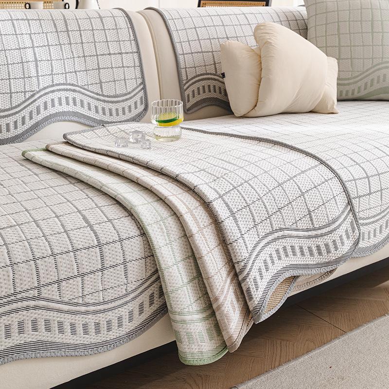 Special-Shaped Cold Bean Ice Silk Sofa Cushion New Summer Fixed Non-Slip Seat Cushion Straight Discharge Cool Sofa Cover