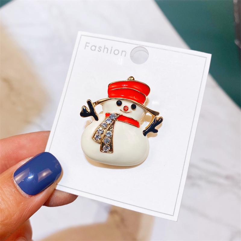 Yimu Alloy Christmas Brooch - Santa Claus & Tree Ornament Corsage