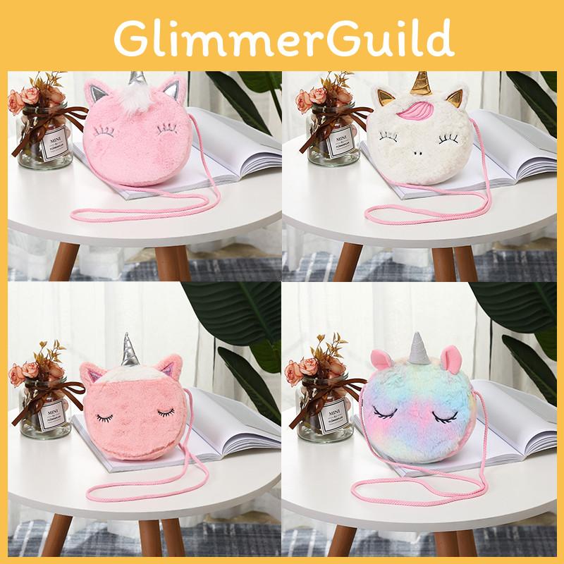 Soft Corduroy Unicorn Purse With Single Strap Ideal For Travel And Outdoor Activities