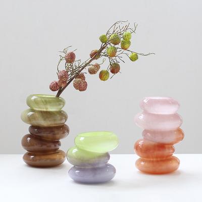 Glasvase Geometrische Kieselsteine Stapel Farbverlauf Blumenvase Raupe Florales Arrangement Heimdeko Zubehör