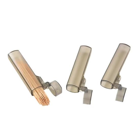 Boîte de Rangement Transparente et Portable pour Cure-dents, Support Distributeur Polyvalent pour Coton-tiges, Mini Organisateur de Cure-dents, Récipient pour Voyage en Extérieur