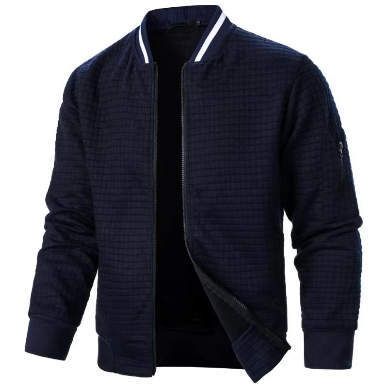 Herren Langarm Reißverschluss Jacken Mäntel Stehkragen Sweatshirts Outdoor Streetwear Herbst Warm Einfarbig Baseballjacke Herren