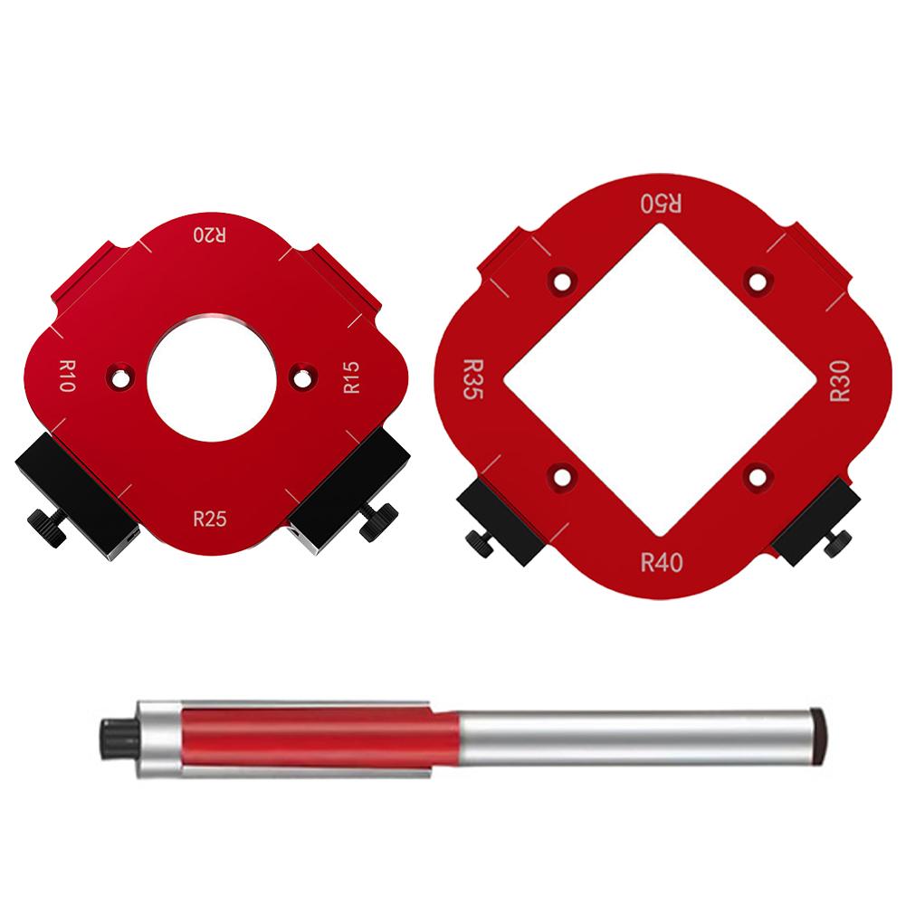 Aluminum Woodworking Radius Jig Set 2 Sizes Corner Rounding Template R10-R50 | Precision Router Guide for Cabinet Wardrobe Arc