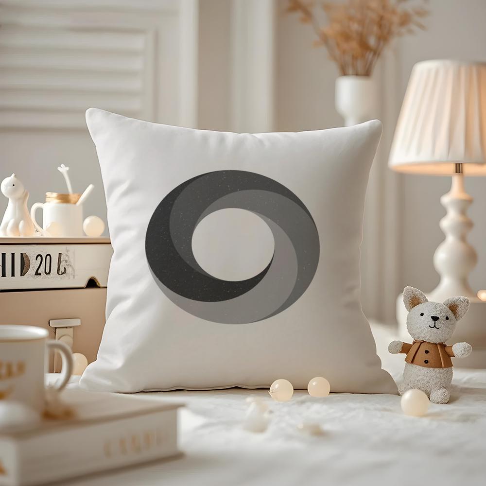 Modern Black White Gray Geometric Cushion Cover Anti-dustmite Pillowcase Invisible zipper silky short plush Sofa cushion cover