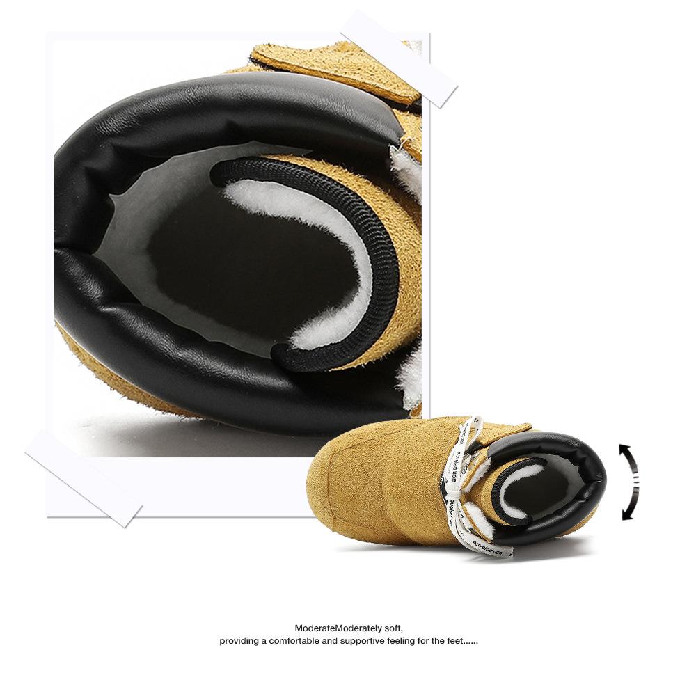 Autumn and winter couple high street niche design high-top ski boots heightening shoes velvet warm Martin boots