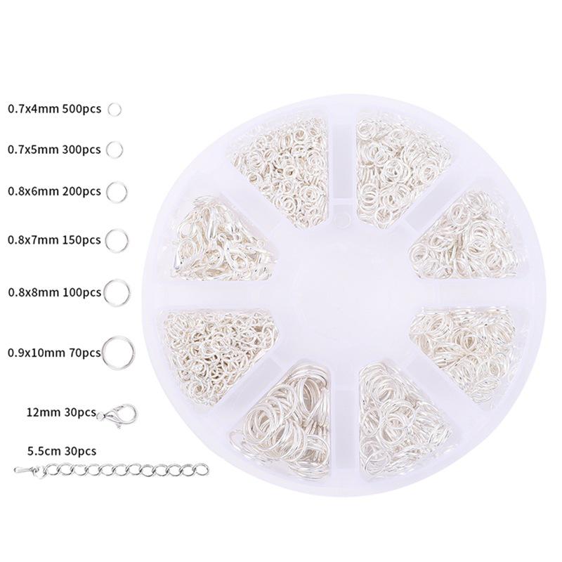 Cross-Border DIY Jewelry Kit: 8-Compartment Box Set with Lobster Clasp, Bracelet & Necklace Components