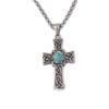 Stainless Steel Turquoise Celtic Cross Pendant Necklace Womens Turquoise Celtic Cross Pendant Necklace for Men