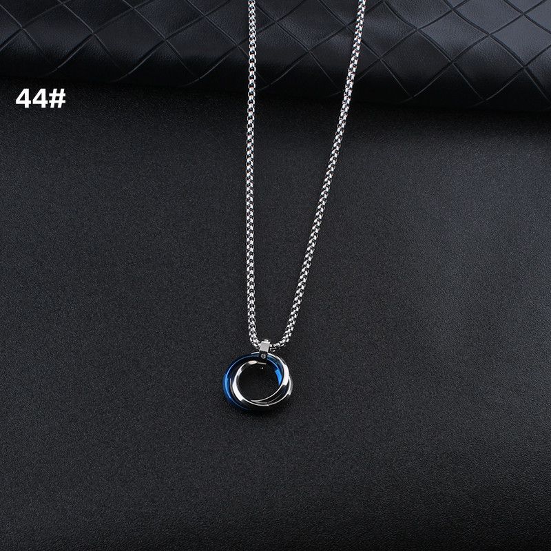 

Водонепроницаемое мужское ожерелье из титановой стали, доступная роскошь, кулон в виде креста, мужское и женское, одинаковое, длинная цепочка-свитер с игральными картами, аксессуары для шеи 44# blue Tricyclic +60cm chain