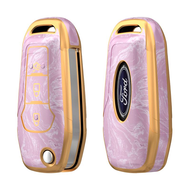 Guochao TPU Key Case for Ford: Fits Focus, Escort, Mondeo, Edge, and Ecosport