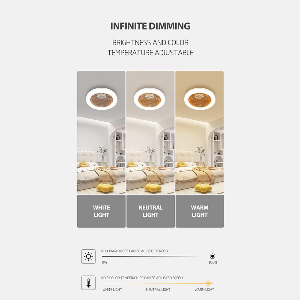 2 In 1 Ceiling Fan Lighting Lamp 3 Gears Remote Conrtrol E27 Base Portable Cooling Fan Bedroom Fan Light For home office