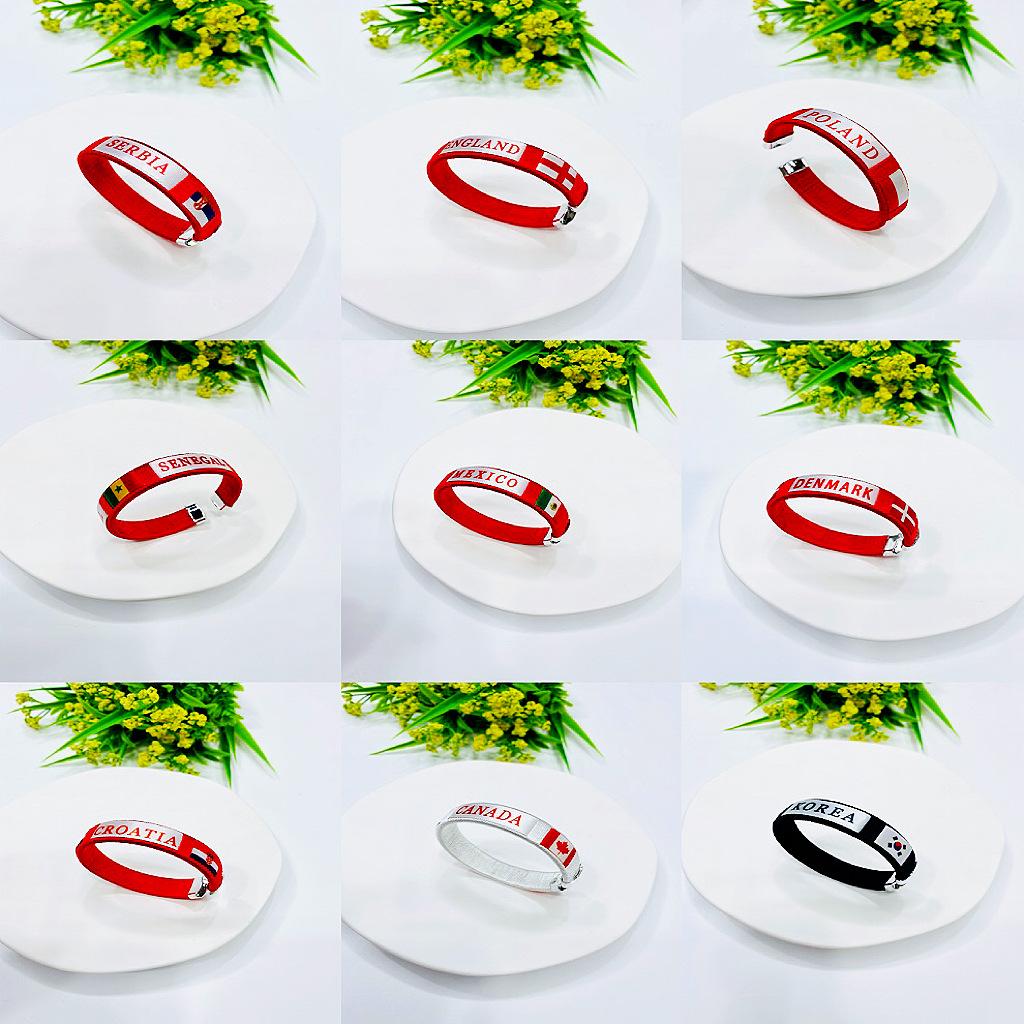 2026 FIFA World Cup Bracelets Boys Girls National Flag Ribbon Bracelet Fashion Woven Football Fan Wristband