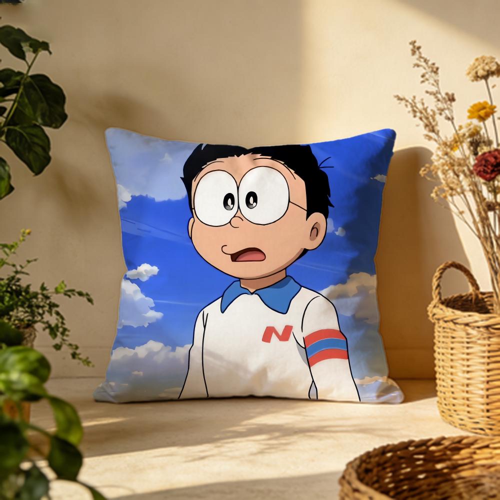 Stylish DDoraemoned Cushion Cover Versatile DoubleSided Pillow Case Fit for Sofa Bed Car  Daily Decor