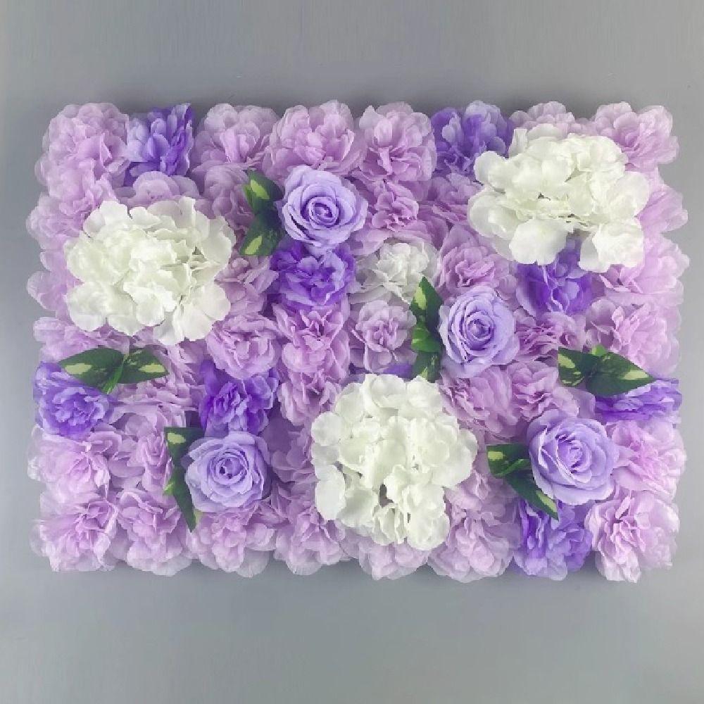 60X40cm Artificial Flower Wall Panels Handmade Silk Rose Flower Wall Outdoor