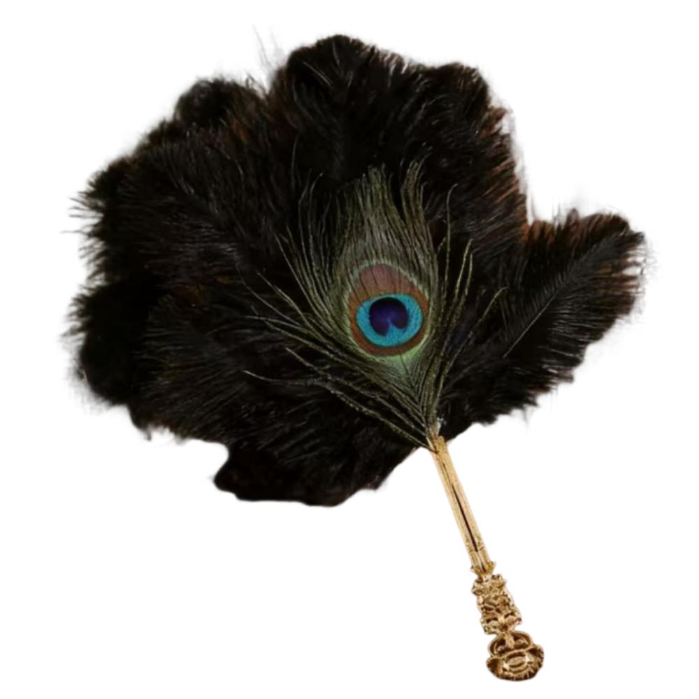 Danshandfans in Chinese Stijl Draagbare Cosplay Props Waaijer Struisvogelveer Waaijer Dames Dans Props