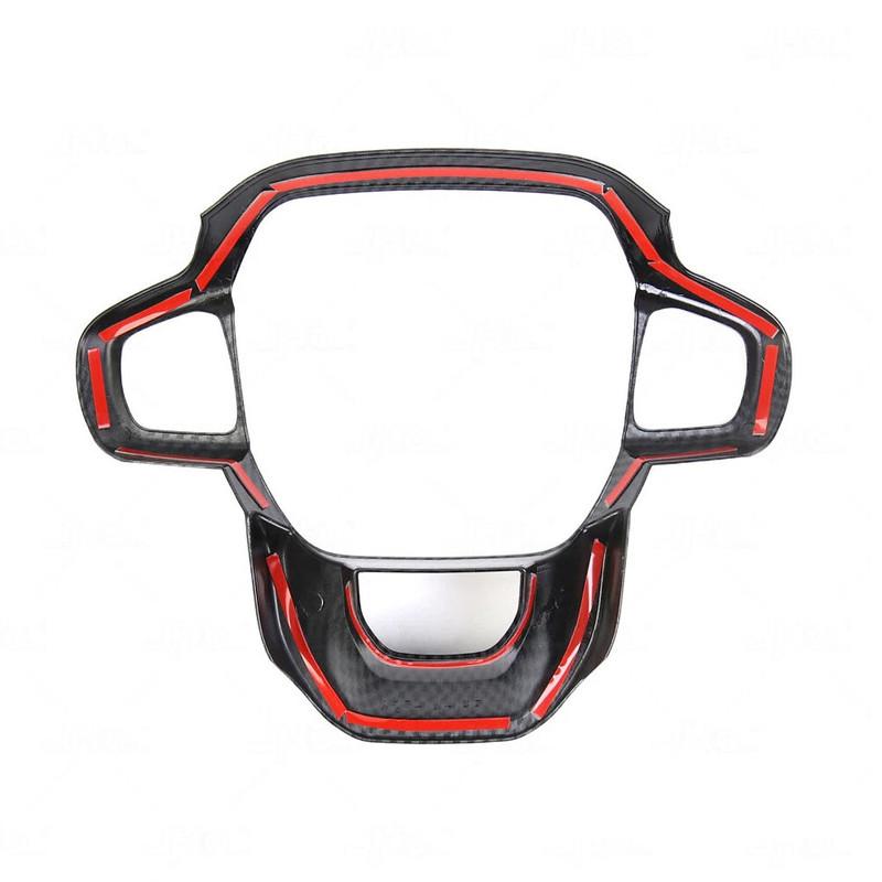For Ford Ranger 2024 2025 ABS Carbon Fiber Styling Car Inner Steering Wheel Trim Cover Button Decor Sticker Auto Accessories