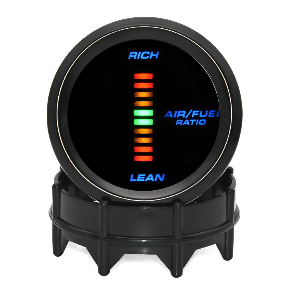 52mm Blue Backlight Digital Gauge Boost PSI BAR Oil Pressure Oil Water Temp Voltmeter Tachometer RPM Meter with Warning Light