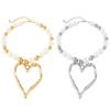 Unique Irregular Heart Pendant Necklace Fashionable Beads Necklace Stylish Neck Jewelry Suitable for Various Occasions