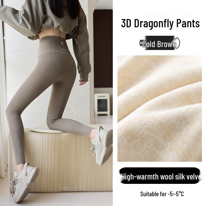 Women's High Waist Hip-Lifting Winter Yoga Pants - Velvet Thickened, Warm, Slimming, Non-Bulky (2025 New Style)