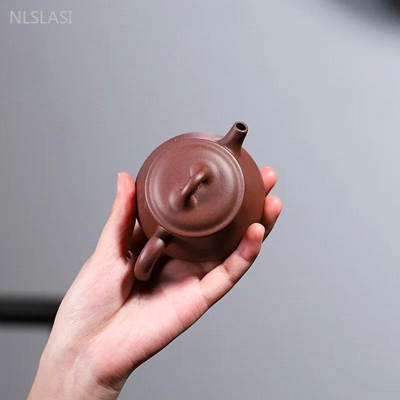 100ml Antique Yixing Purple Clay Teapot Custom Zhu Mud Filter Tea Infuser Chinese Zisha Tea Accessories Handmade Beauty Tea Pot