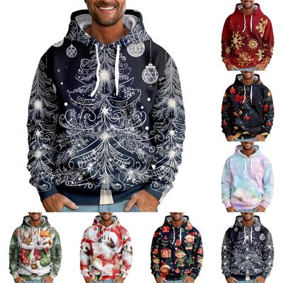 Loses bedrucktes Kapuzen-Sweatshirt für Herren, lässiges modisches Sport-Sweatshirt für Herren