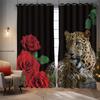 2 Stück rot-rosenfarbene und leopardmusterbedruckte Vorhänge, zur Dekoration von Schlafzimmern, Wohnzimmern und Spielzimmern