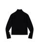 Moa Ribbed Mock Neck Zip-Up (Black)