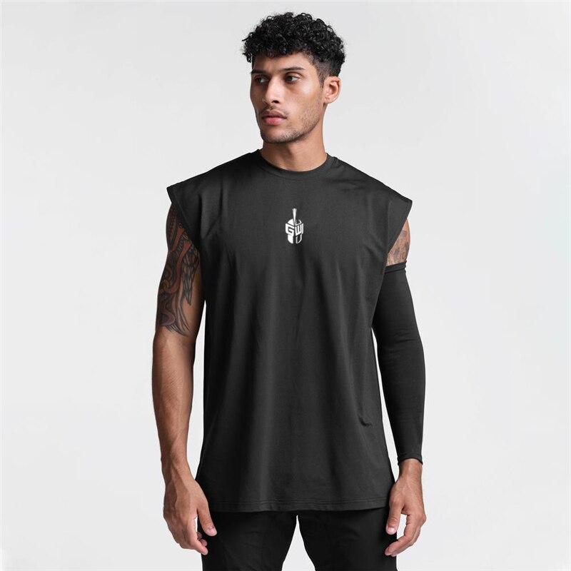 Muscleguys Men's Quick-drying Basketball Sports Vest Running Fitness Bodybuilding Sleeveless T-shirt Loose Tank Top Training Mesh Tops