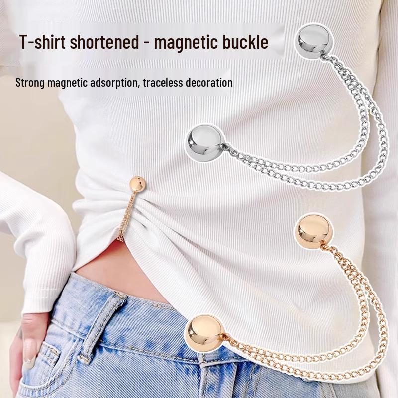 Adjustable Magnetic Buckle for No-Sew Garment Shortening and Waist Reduction