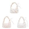 Nylon Floral Canvas Bag For Women With Bow Detail Perfect For Daily Casual Use