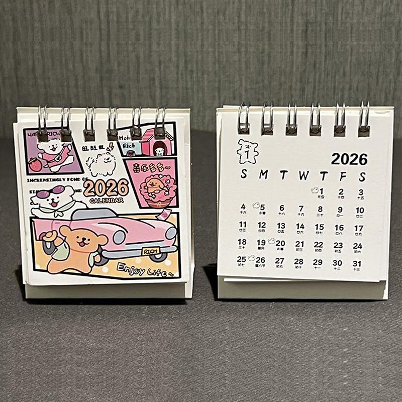 2026 Desk Calendar Yearly Monthly Daily Planner Cute Coil Calendar Yearly Schedule Organizer To Do List Home Office Supplies