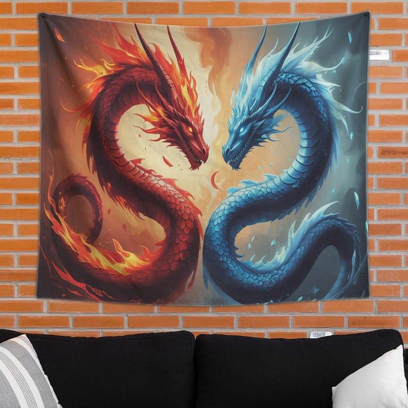 Ice and Fire Dragon tapestry 75x100 чёрный