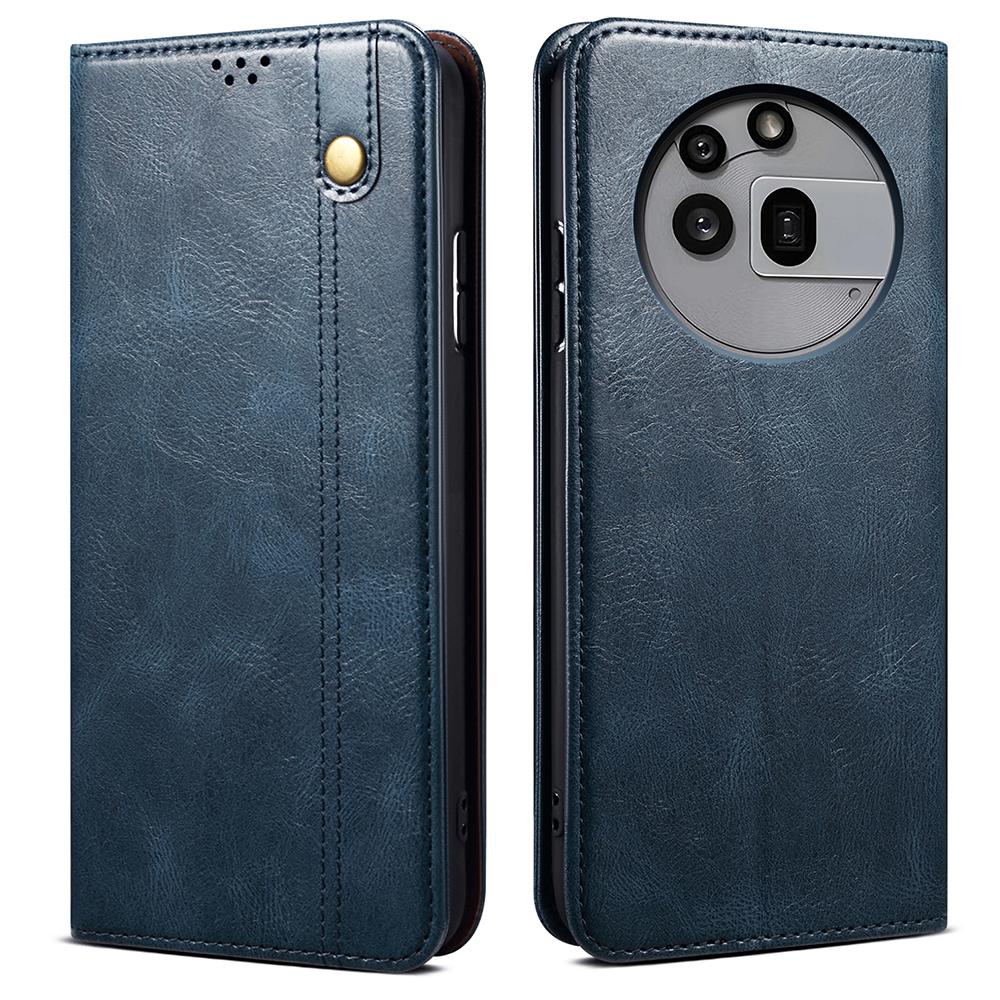 For Nothing Phone (3a) Pro Case Crazy Horse Texture Waxy Leather Wallet Stand Phone Cover