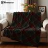 Retro Tartan Karomuster Weiche Flanelldecke Atmungsaktige Warme Überwurfdecke für Büro Auto Sofa Kinderzimmer Geburtstag Weihnachten Geschenk