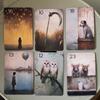 Carte Lenormand Silbernacht, 9*6cm 76 Pezzi Carte per Divinazione Stile Pittura a Olio Vintage Doppia Embossatura Dimensioni Portatili