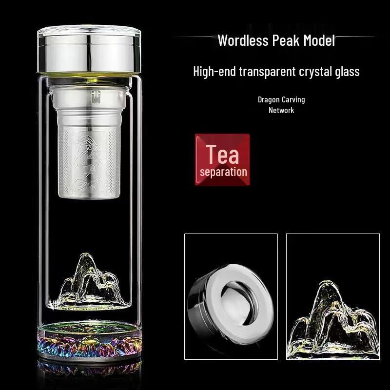 Mountain Peak Double-Layer Glass Tea Infuser
