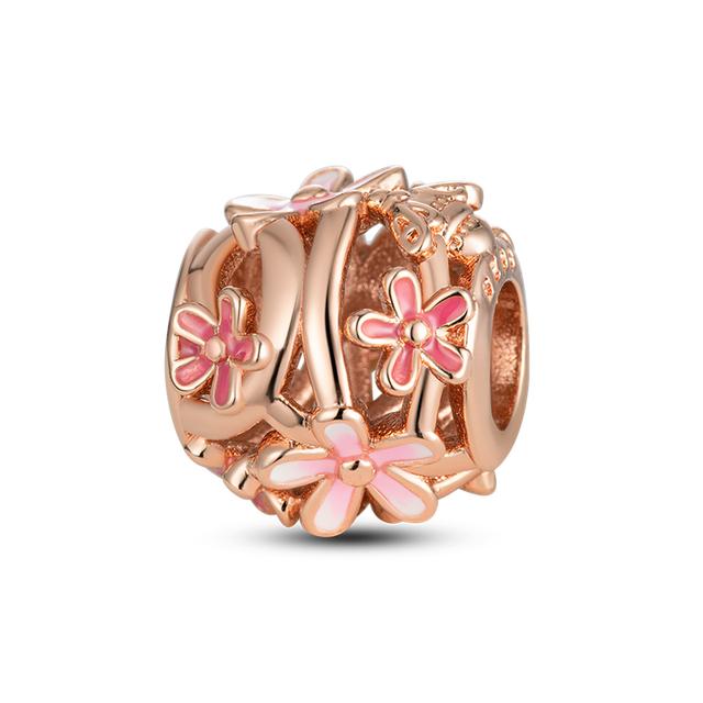 925 Silver Colorful Round Inlaid Zircon Charms Beads Pendant Fit Bracelet 925 Silver Jewelry Gift