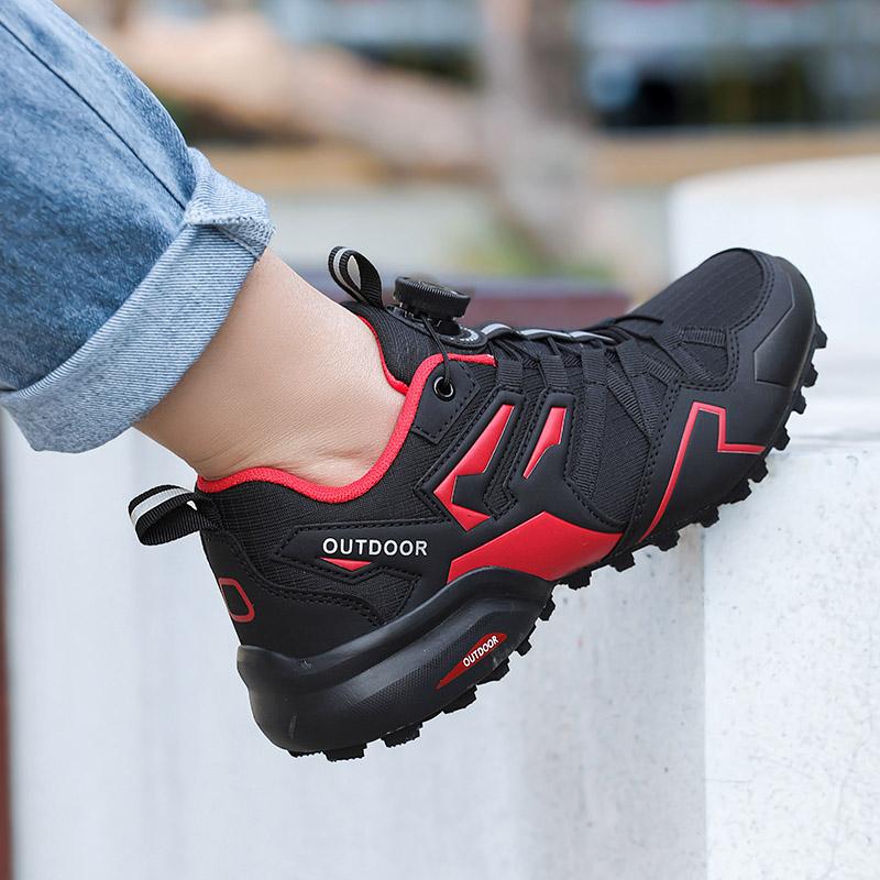 Men Outdoor Hiking Sneakers Climbing Trekking Lace Up Trekking Outdoor Breathable Mountain Bike Shoes Flat Sport Cycling Shoes