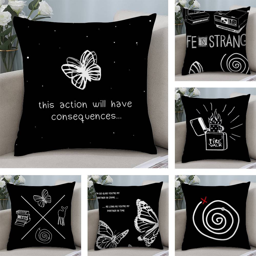 L-Life Is Strange Kissenbezug Sofa Kurzer Plüsch Beidseitiger HD-Druck Zimmer Home Office Geschenk Kissenhülle