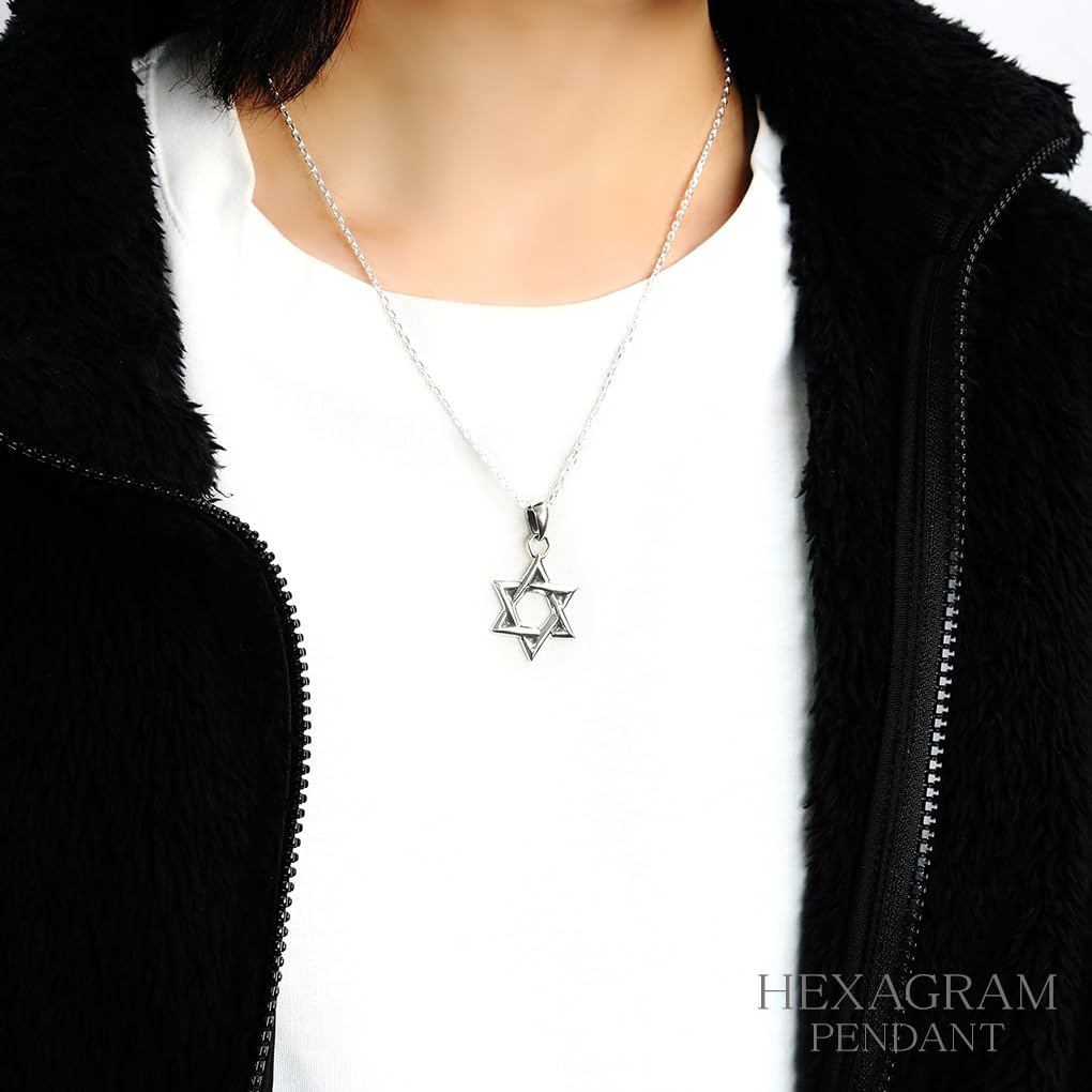 Gin No Hexagram Silver 925 Necklace with Chain Charm Star [Shinjuku Kura] Men's