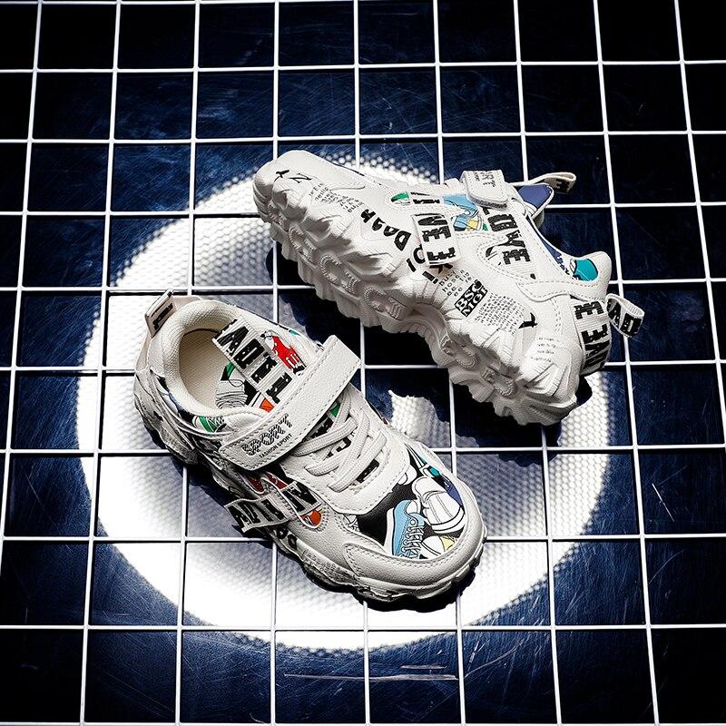 Spring Sneakers Kids Sports Shoes For Boys Children Casual Boy Sneaker Graffiti Girls Student Shoes Child Anti-Slippery