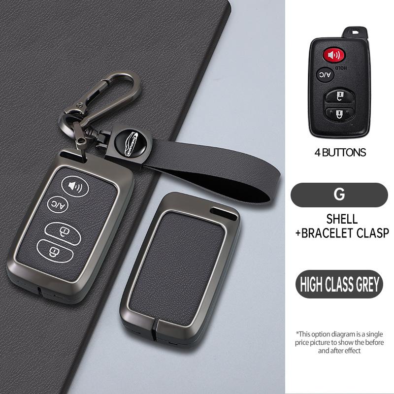 

Car Key Case Cover Zinc Alloy Leather For Toyota Prius 30 Alpha Aqua Land Cruiser Auris For Lexus Lc 200 2012-2014 Parts Keychai
