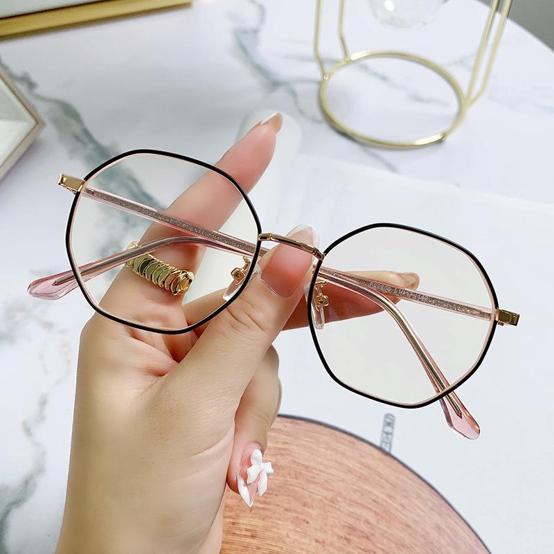 

Очки Myopia Tide Personality, анти-синий свет и анти-излучение, плоское зеркало, круглое лицо, тонкая оправа очков 22803 Anti-blue lens