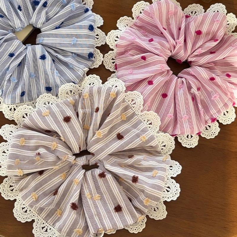 Lace Hair Rope Hair Bun Scrunchies Elastic Hair Rope Big Hair Scrunchy Heavy Duty HairBands Female Accessories