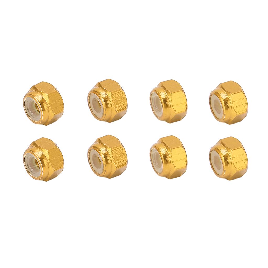 8 buc Piuliță de blocare din aliaj de aluminiu cu inserție de nailon M2 Piuliță de blocare hexagonală pentru modele RC Axial Scx24 124 Aur
