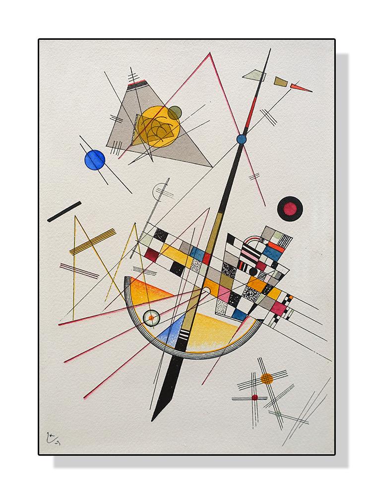 Wassily Kandinsky Geometriska konstverk Affischer Dukmålning Abstrakta reproduktioner Väggkonstbild för vardagsrum Heminredning