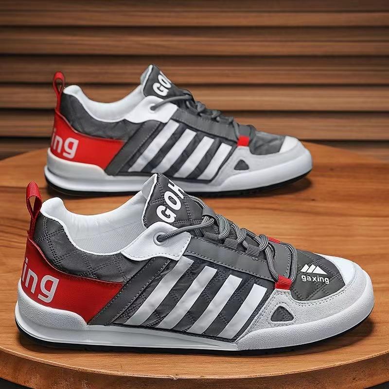 Modny Paskowany Design Męskie Damskie Grube Sneakersy Modne Casualowe Skórzane Materiałowe Cholewki Zwiększone Wewnętrzne Krycie Dolne Buty na Platformie Nowe