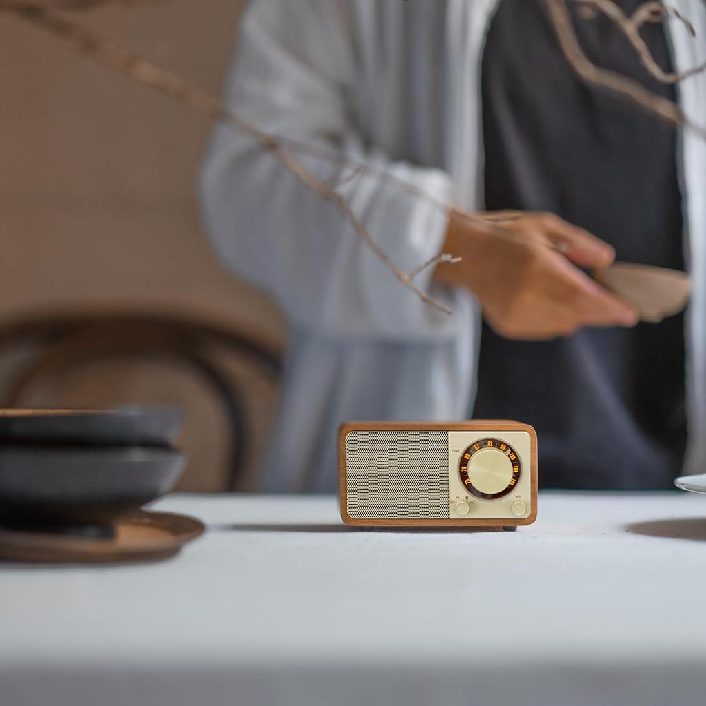 SANGEAN FM Radio Compatible Bluetooth Speaker, Cherry, WR-301 [Bluetooth Compatible]